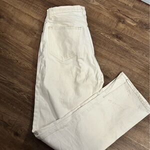 Abercrombie & Fitch Off White 90s Straight Ultra High Rise - 30 LONG